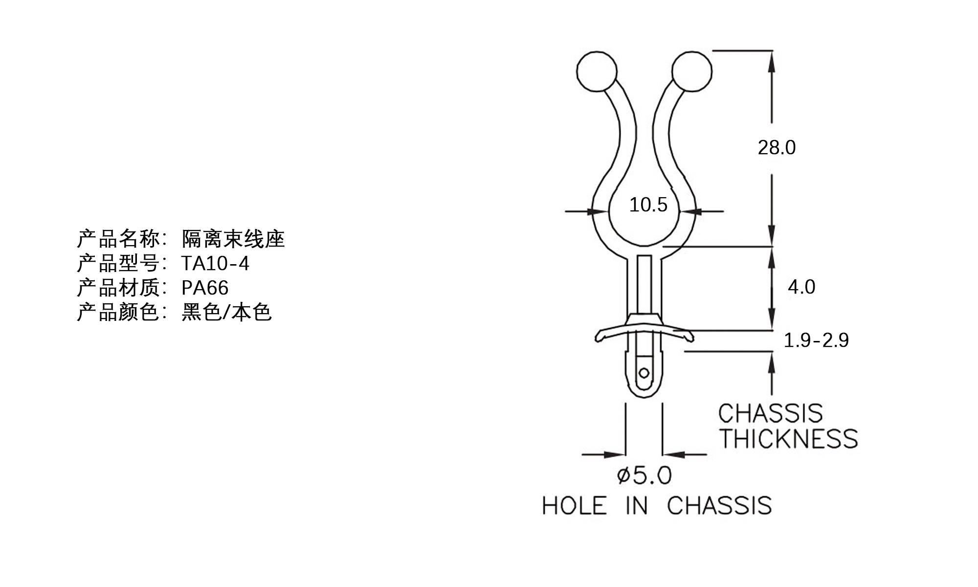 隔离束线座 TA10-4